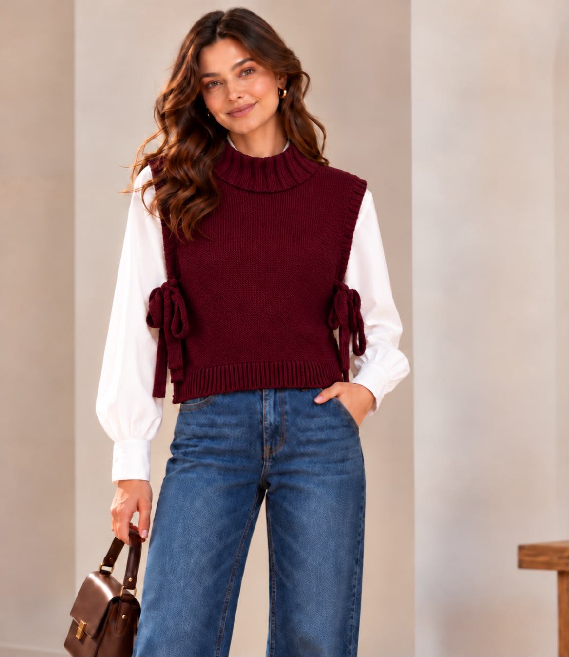 GILET LACCI PRUGNA