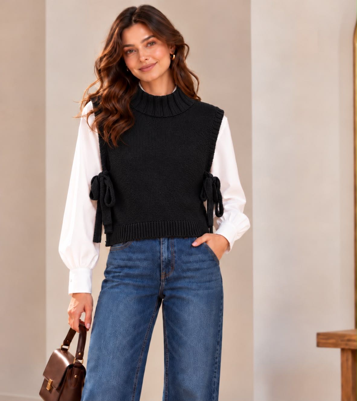 GILET LACCI NERO