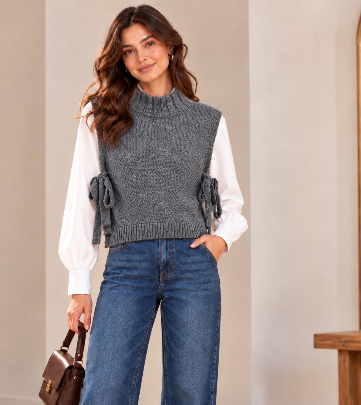 GILET LACCI GRIGIO