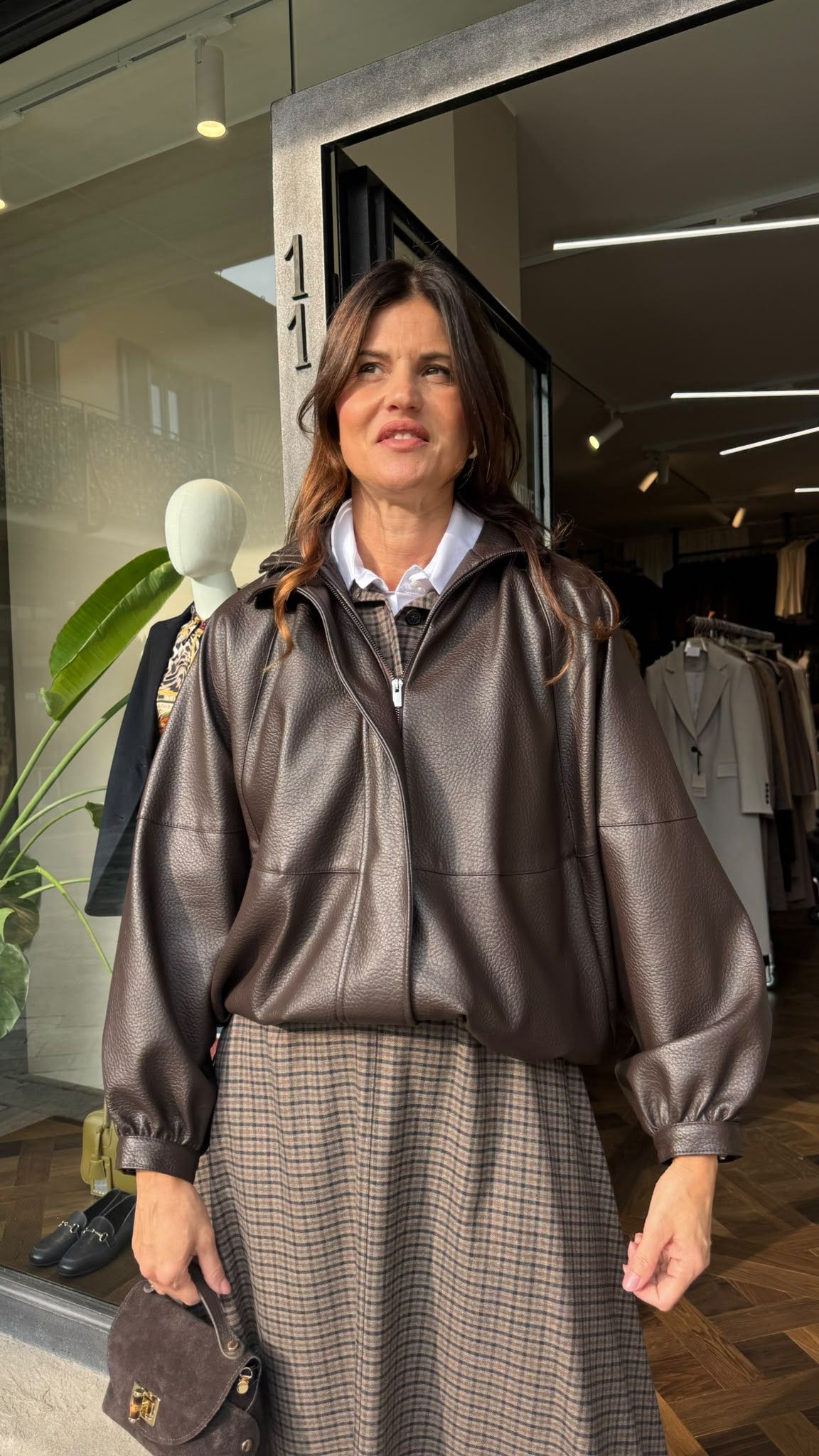 GIUBBINO ECOPELLE BOMBER CON COULISSE