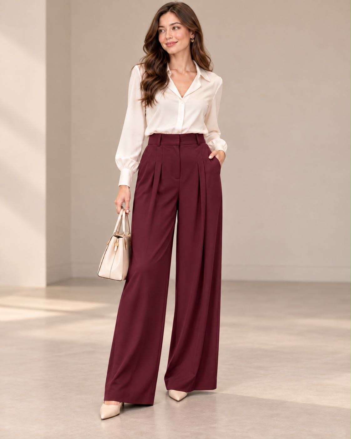 PANTALONE LUISA CON PENCE A PALAZZO