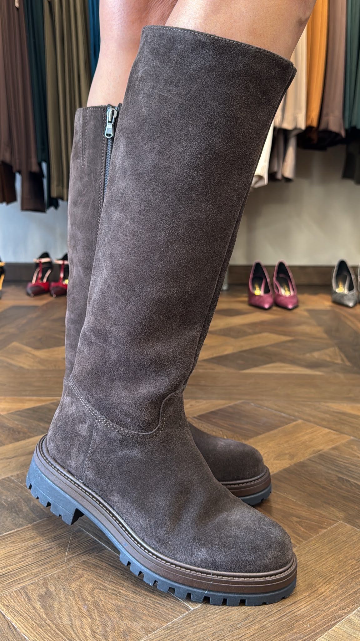 STIVALE SUEDE ALTO MORO