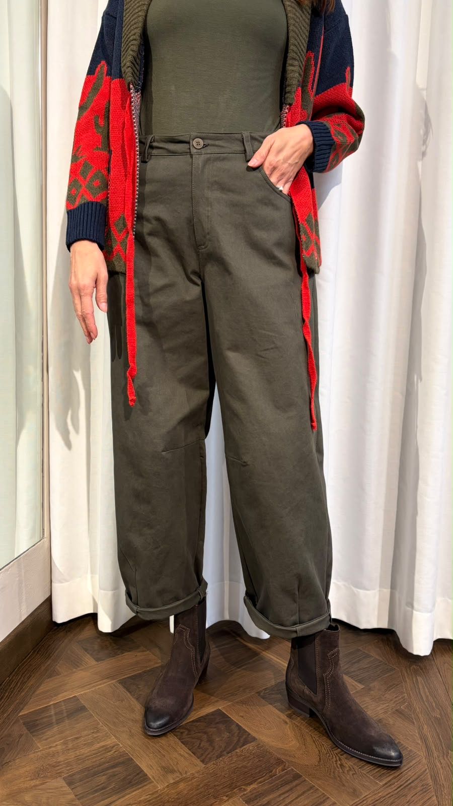 PANTALONE BARREL VERDE