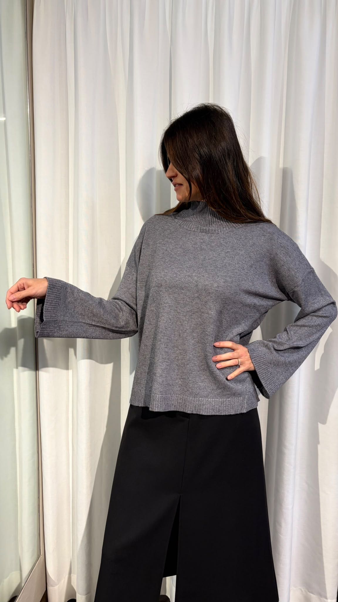 MAGLIA LUPETTO OVER GRIGIA