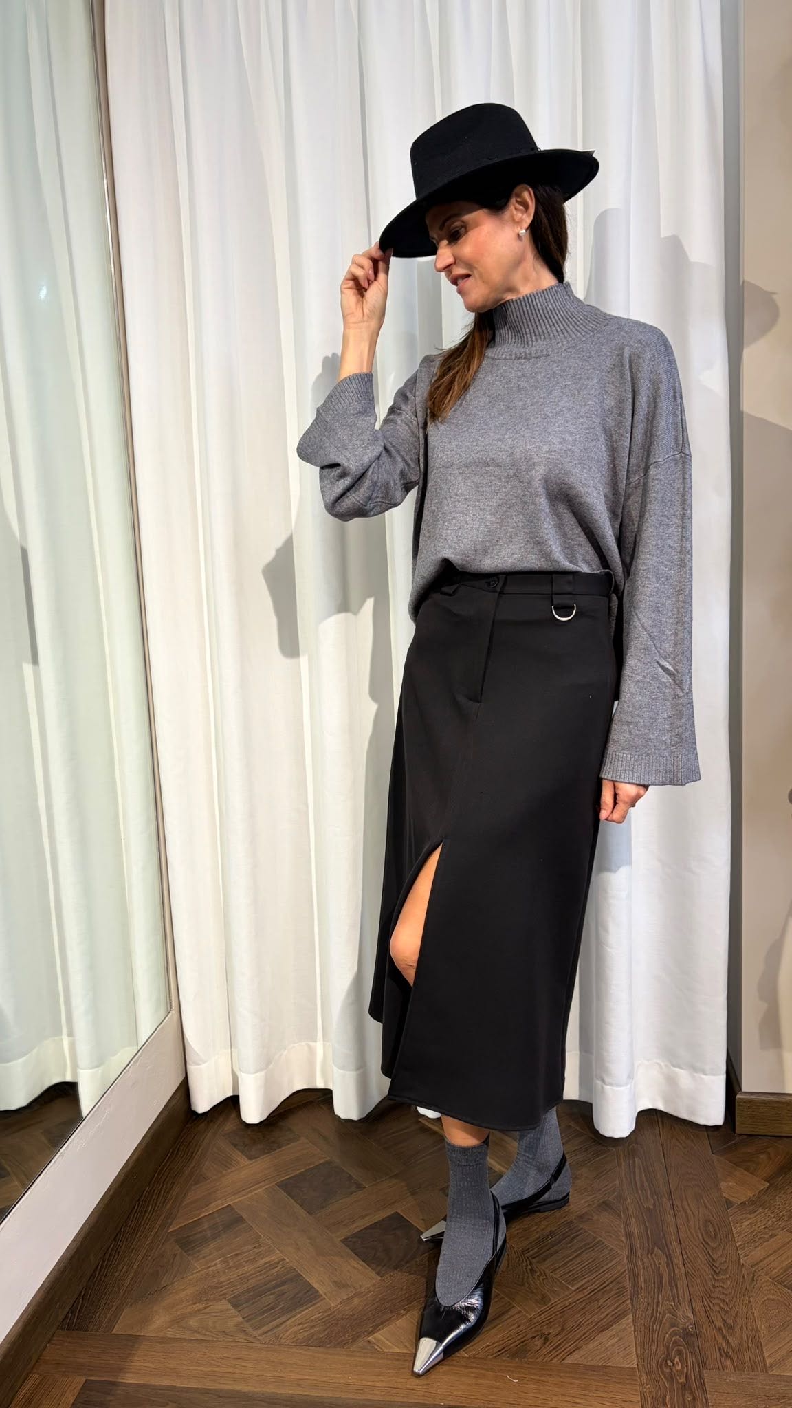 MAGLIA LUPETTO OVER GRIGIA