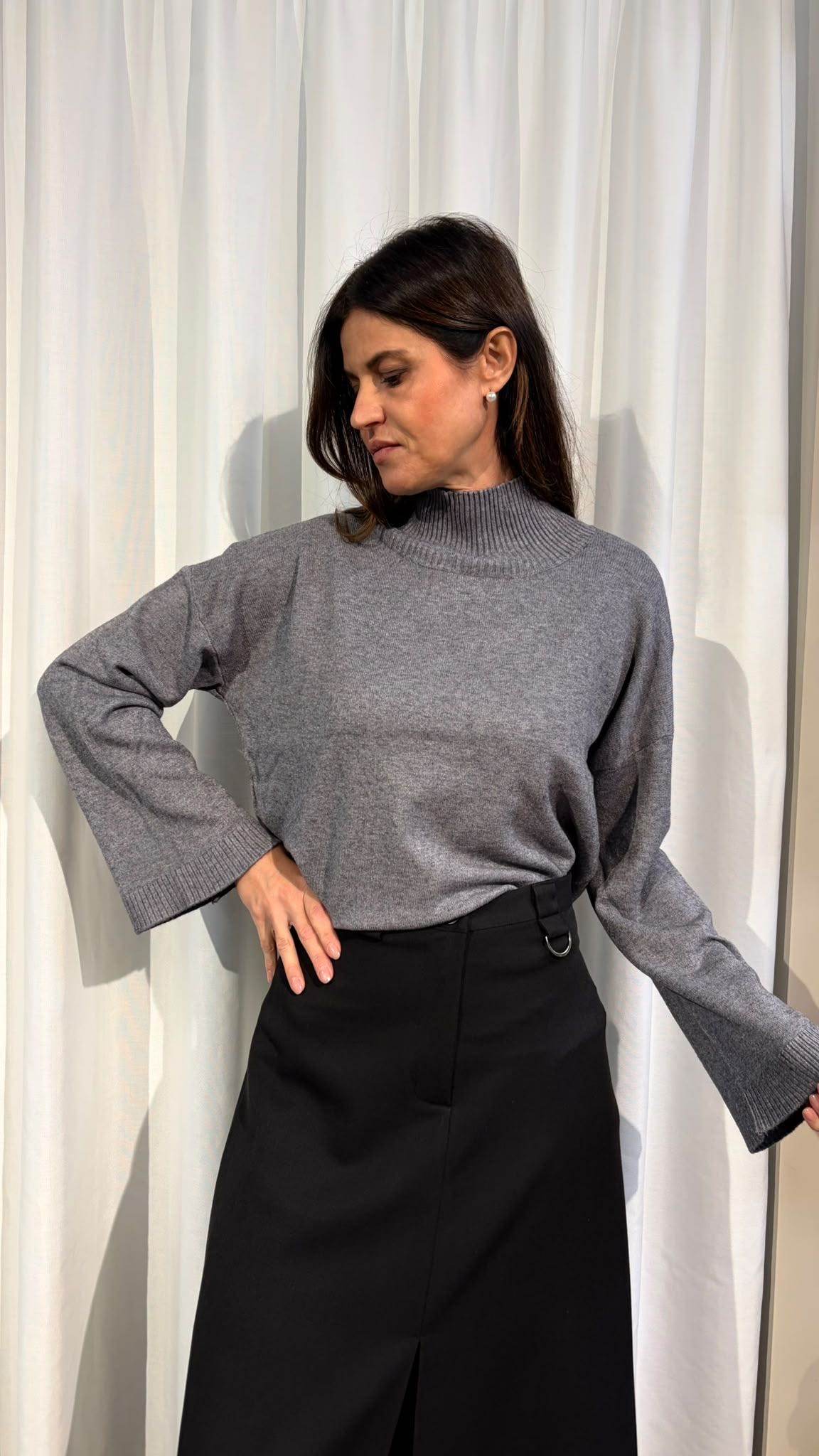 MAGLIA LUPETTO OVER GRIGIA