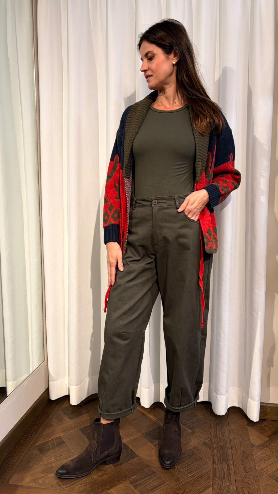 CARDIGAN RIDE FREE BLU ROSSO
