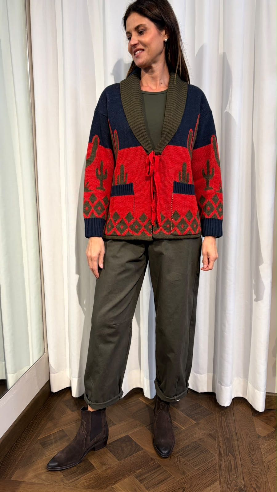 CARDIGAN RIDE FREE BLU ROSSO
