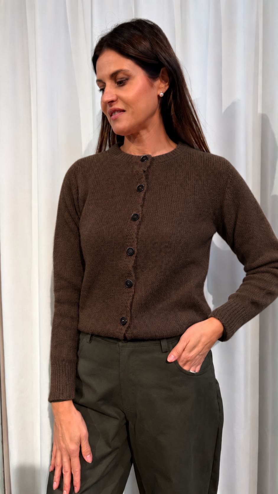 CARDIGAN MOHAIR CIOCCOLATO