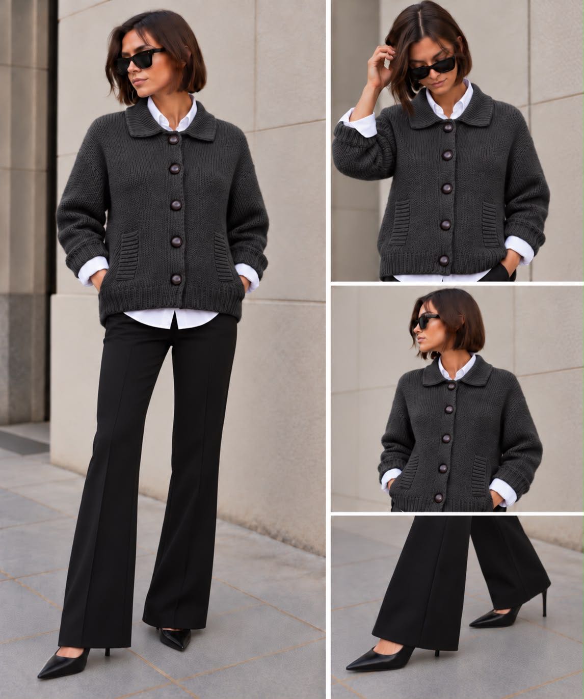 CARDIGAN BOTTEGA ANTRACITE