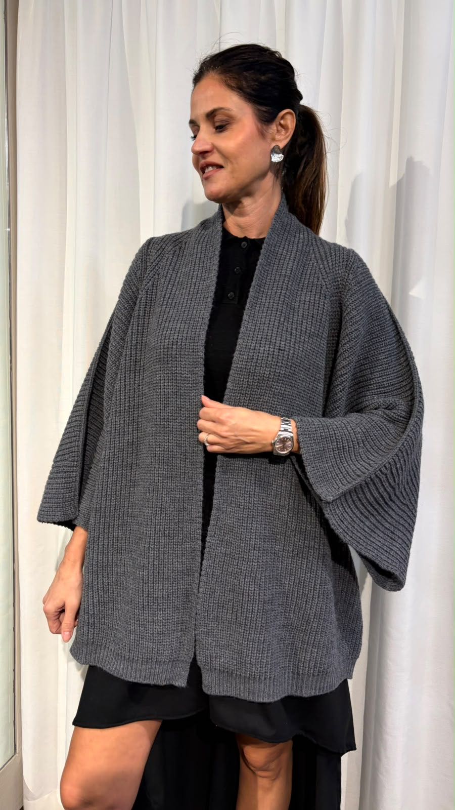 CARDIGAN OVER GRIGIO