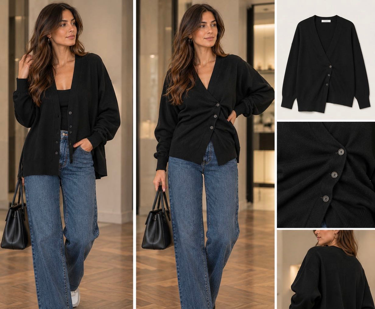 CARDIGAN DOPPIA CHIUSURA NERO