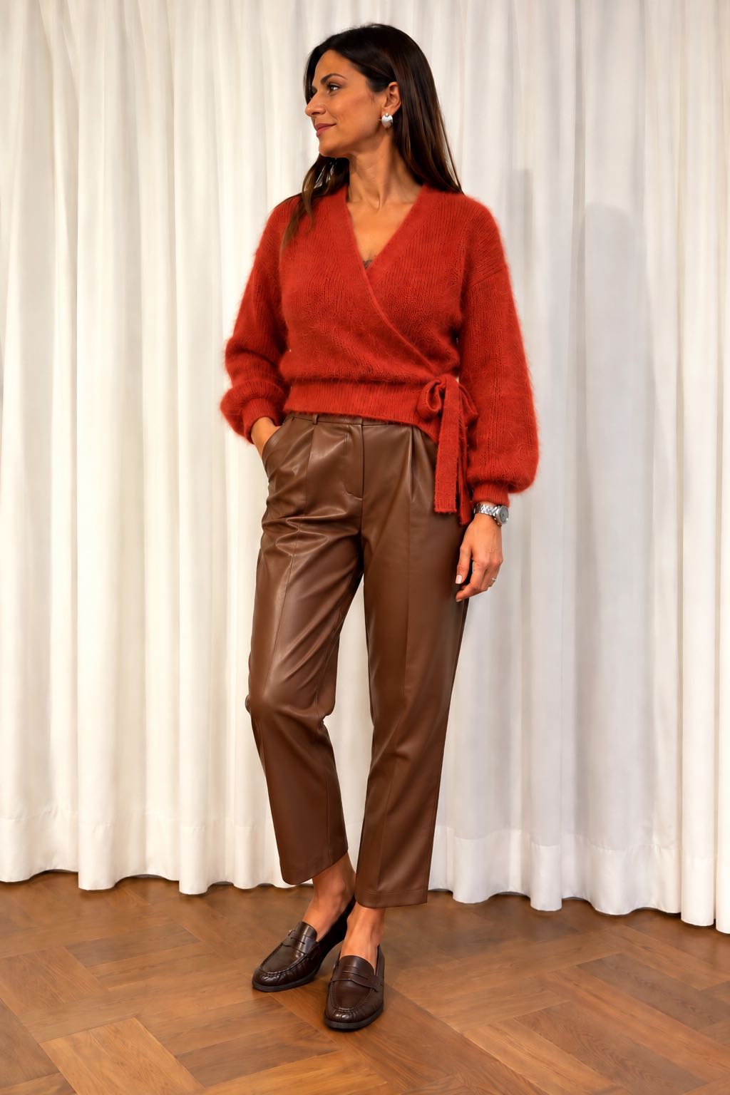 MAGLIA INCROCIO MOHAIR ARANCIO