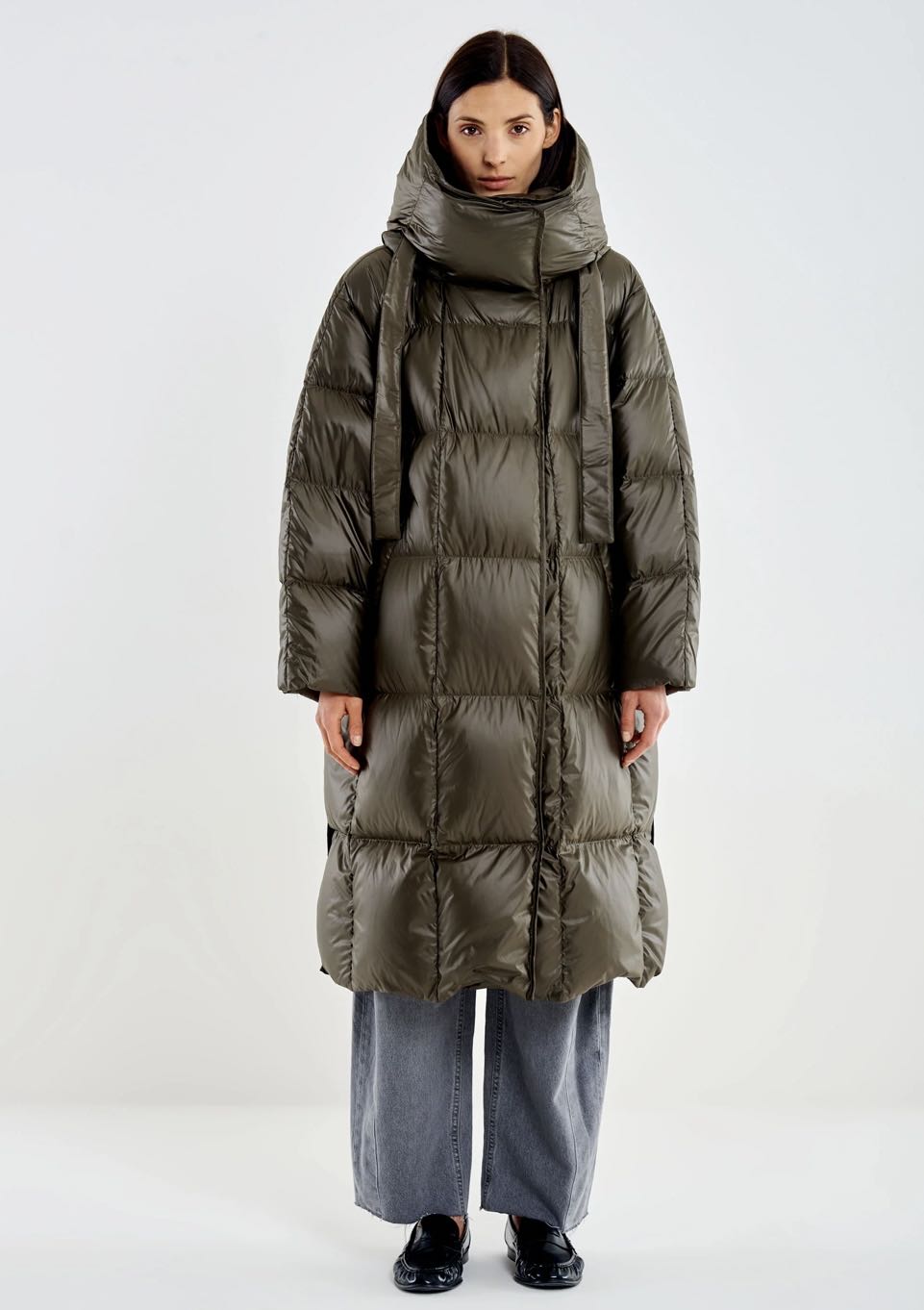 PIUMINO LUNGO MAXI COLLO CAPPUCCIO MILITARE