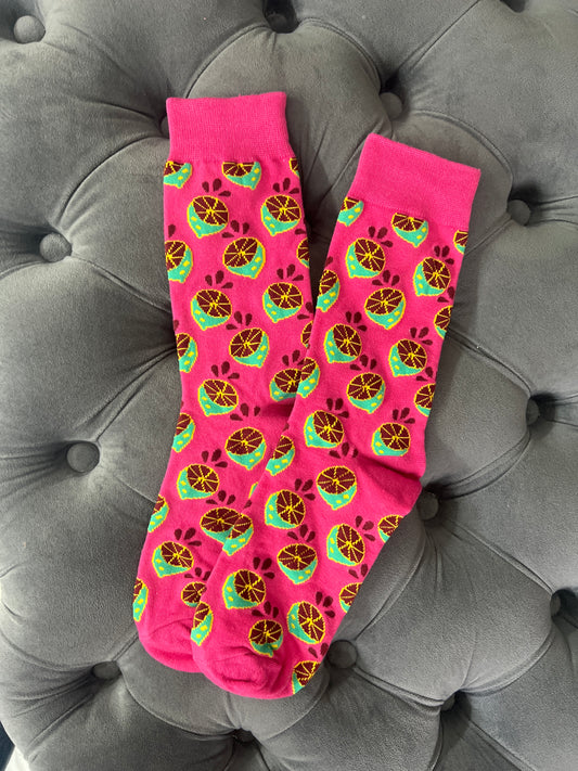 CALZINO FUCSIA ARANCE