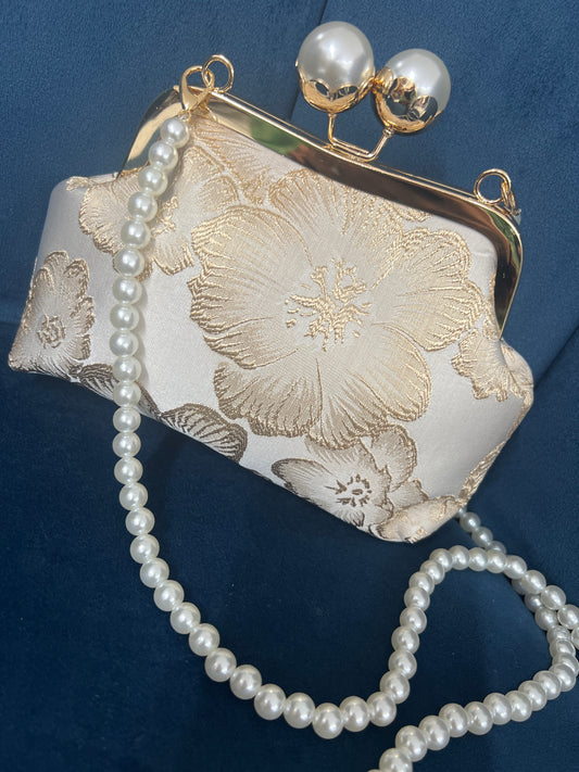 CLUTCH PERLA FIORE ORO