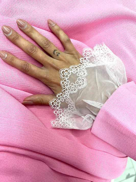 POLSINO TULLE E PIZZO BIANCO