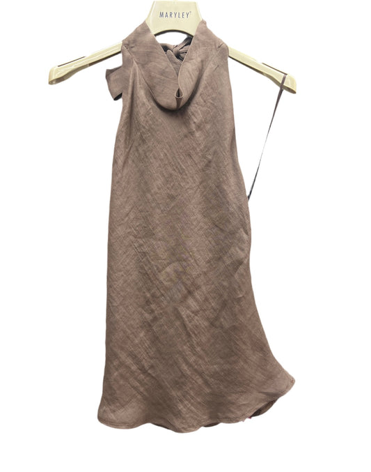 MARYLEY TOP LINO SCOLLO SCHIENA CIOCCOLATO