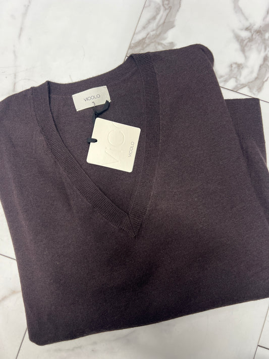 PULL IN LANA SCOLLO V OVER CIOCCOLATO
