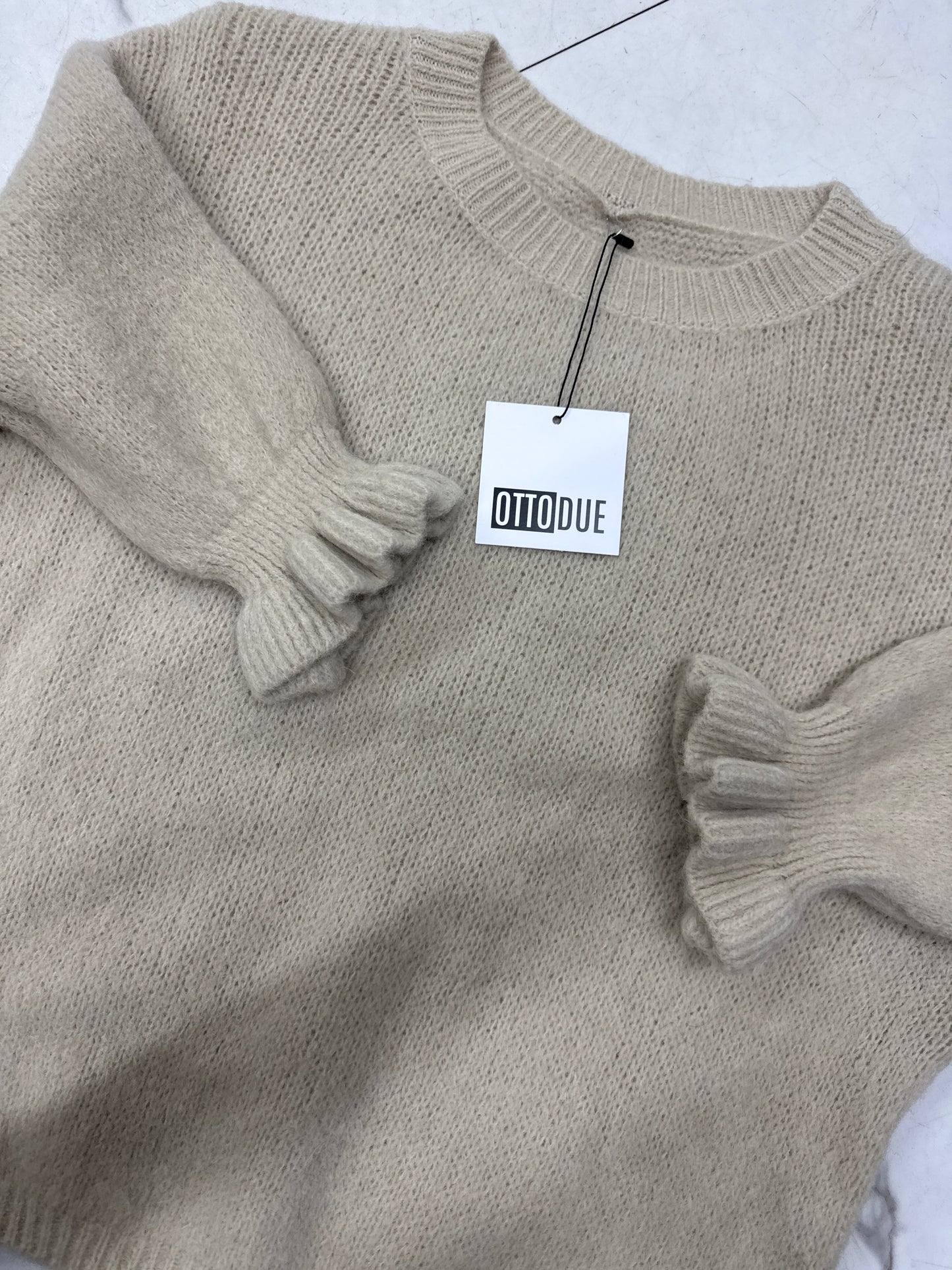 MAGLIONCINO MOHAIR MANICA ROUGE nero/cioccolato/panna/sabbia