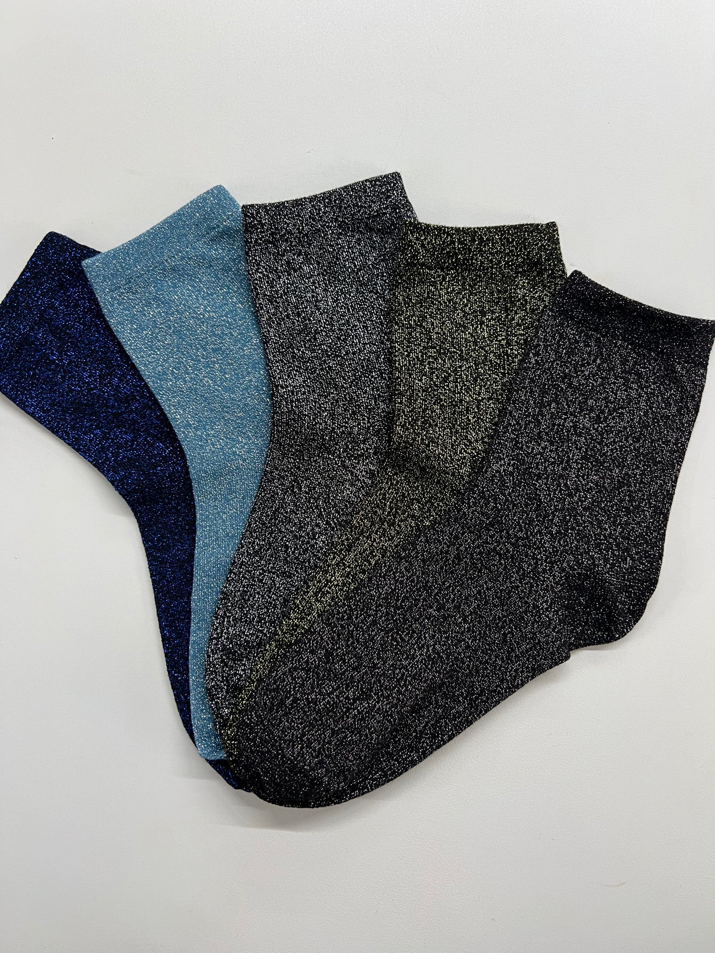 CALZINO CORTO IN LUREX blu/azzurro/argento/oro/nero