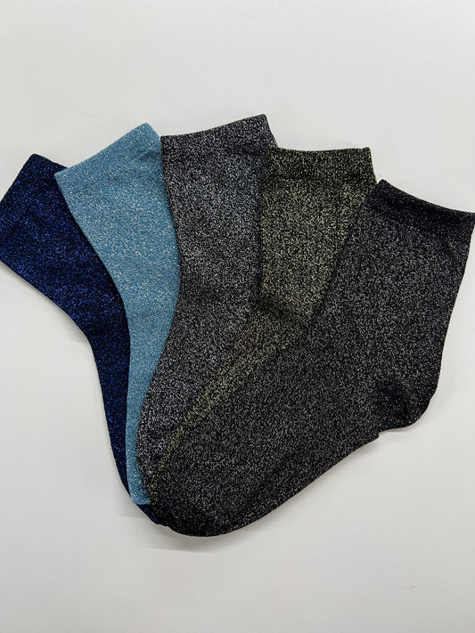 CALZINO CORTO IN LUREX blu/azzurro/argento/oro/nero