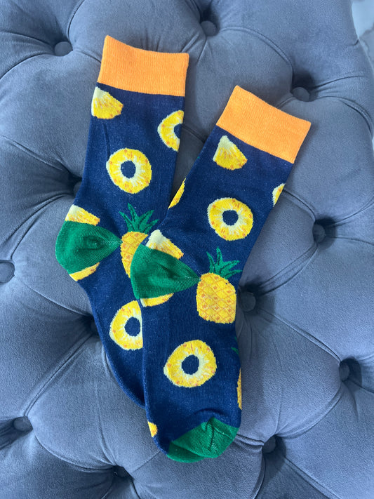 CALZINO BLU ANANAS