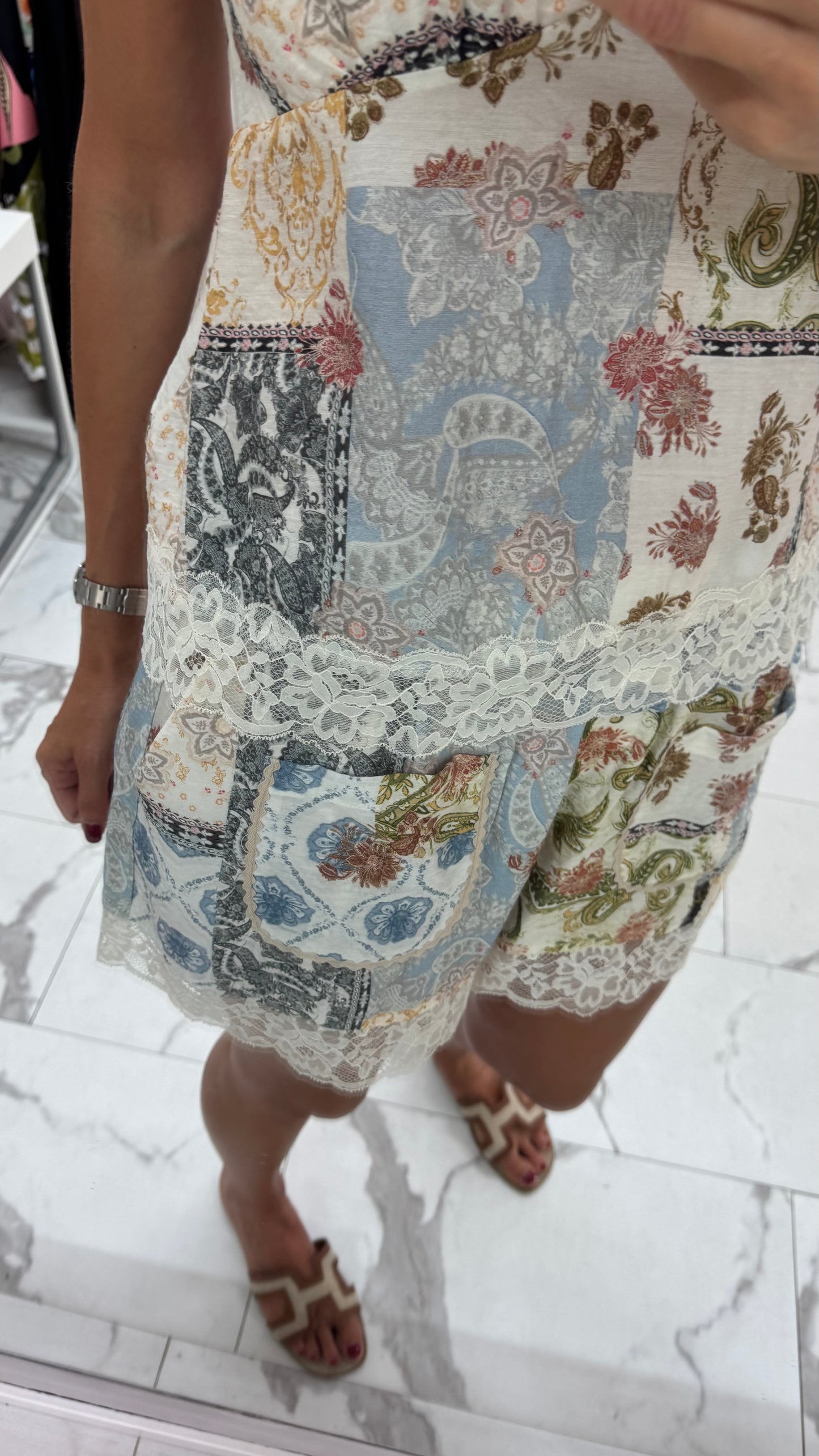 DIXIE COMPLETO ETRO BERMUDA PIZZO CANOTTA