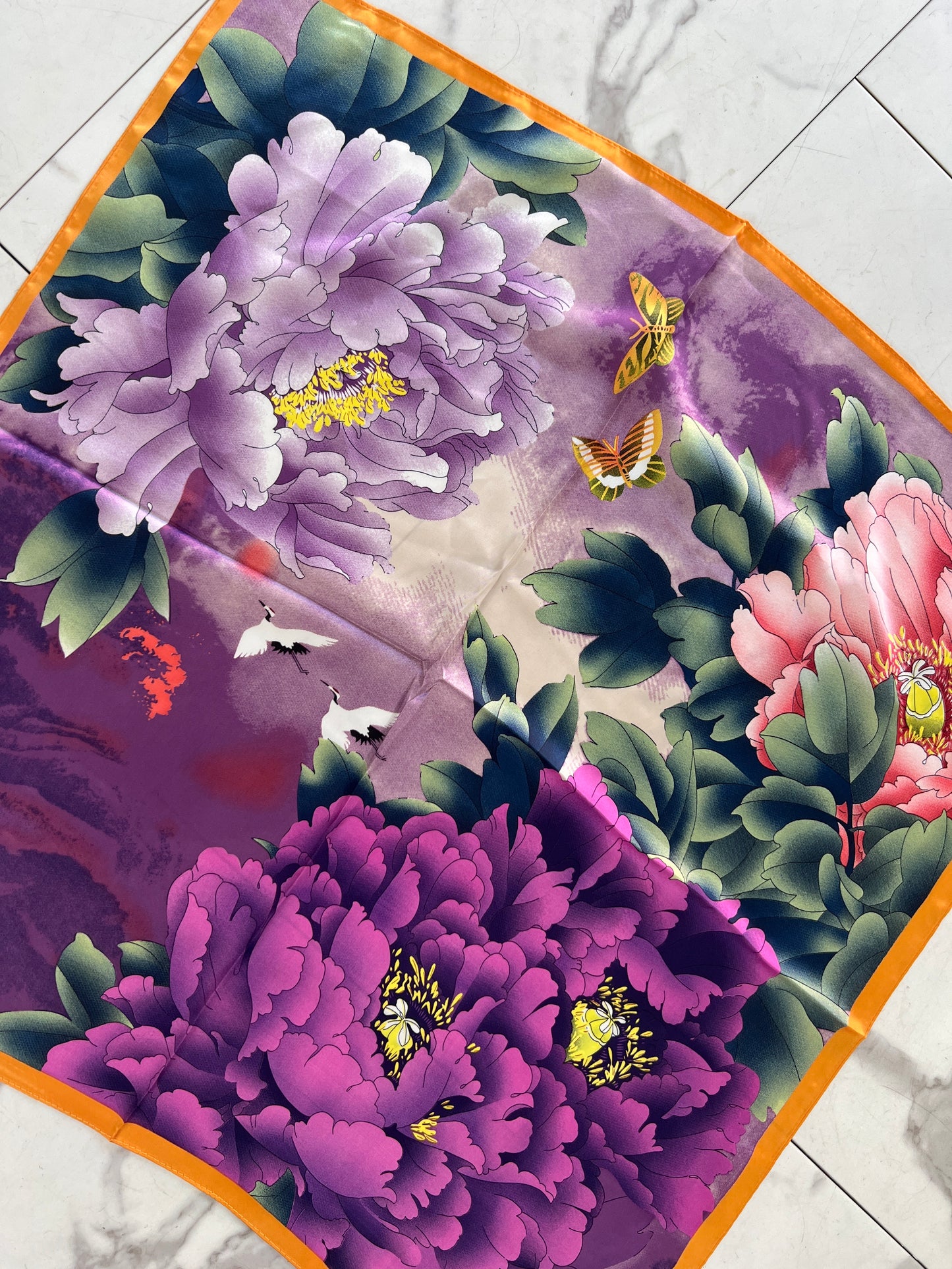 FOULARD FIORI VIOLA LILLA