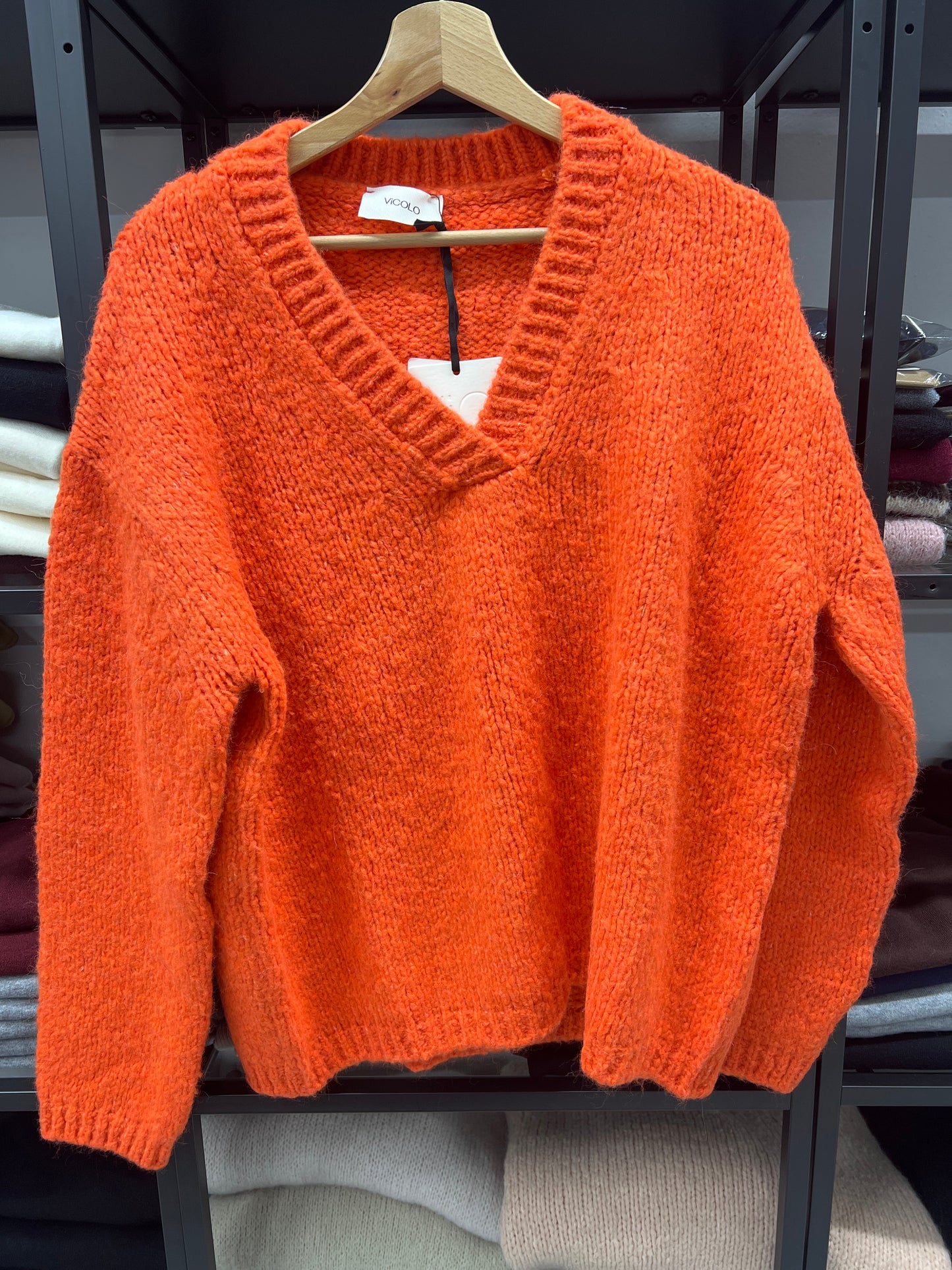 MAGLIONE MISTO LANA SCOLLO V ZUCCA