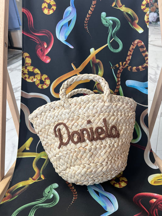 BORSA SECCHIELLO IN PAGLIA PERSONALIZZABILE
