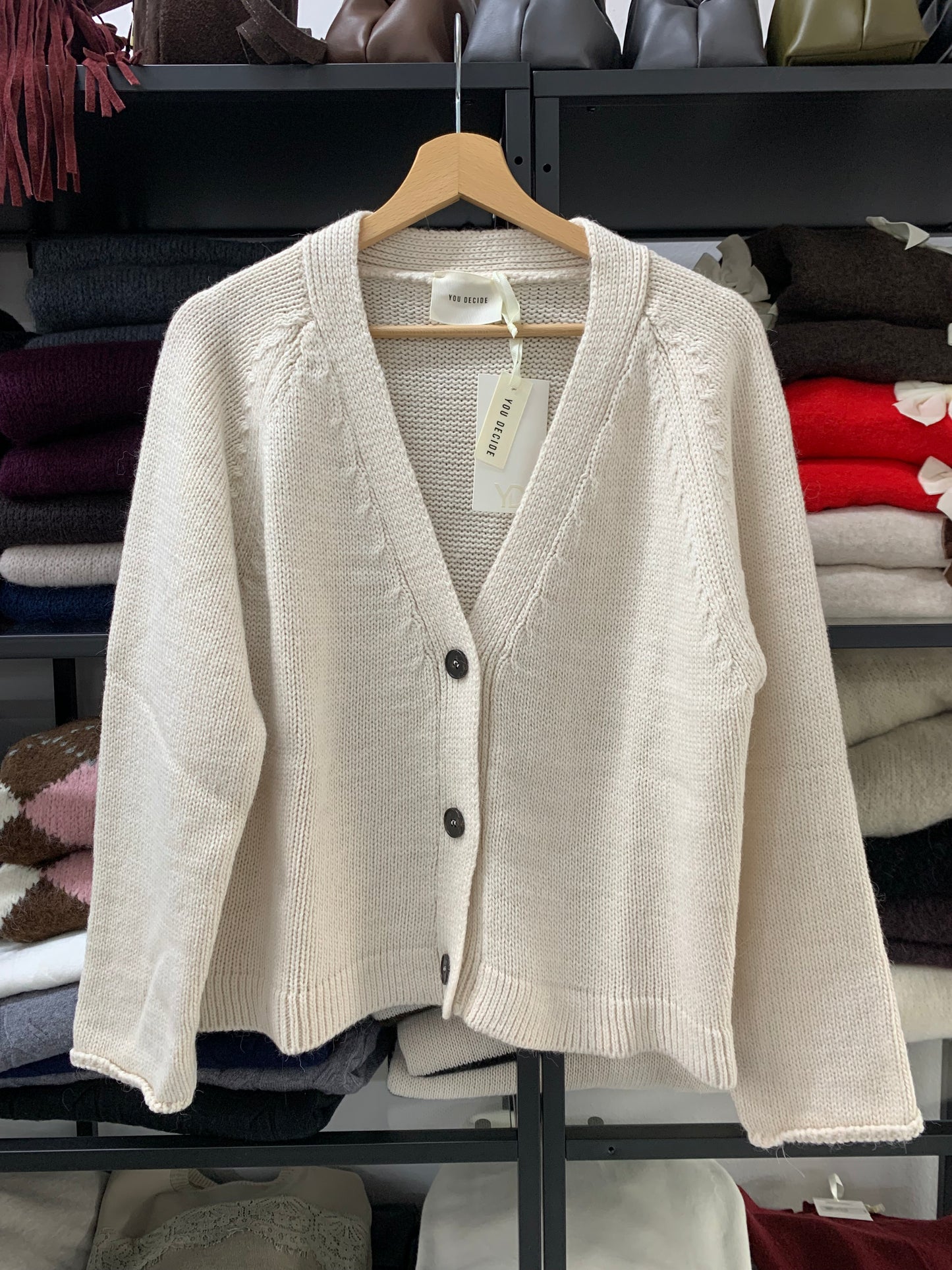 CARDIGAN MISTO LANA PANNA