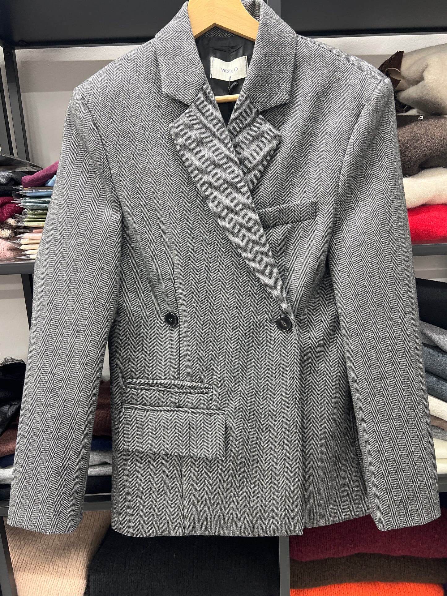 GIACCA SPINA DI PESCE GRIGIA