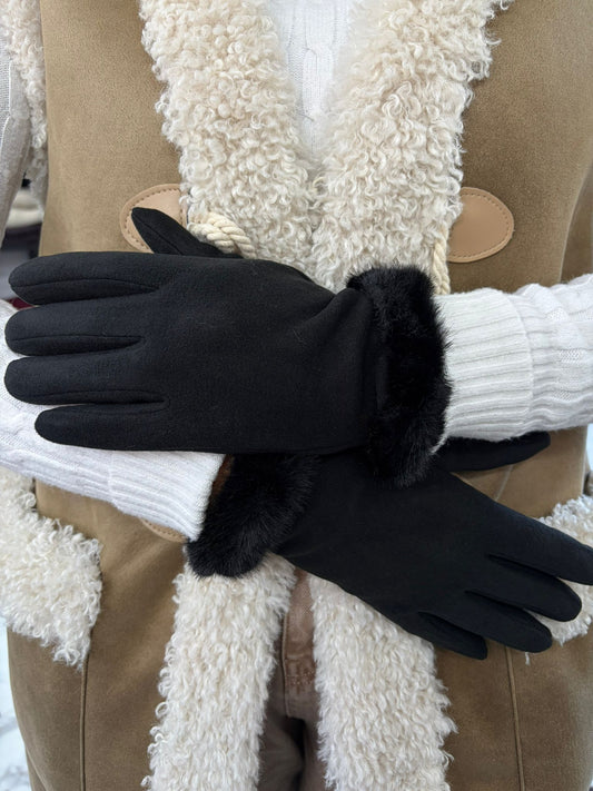 GUANTO POLSO ECOVISONE nero/sabbia/panna