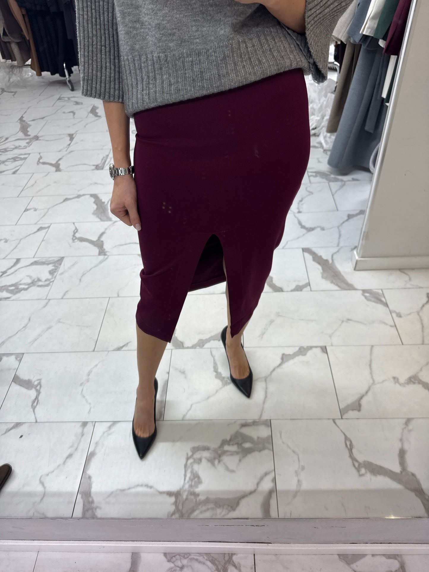 LONGUETTE PUNTO MILANO bordeaux/nero