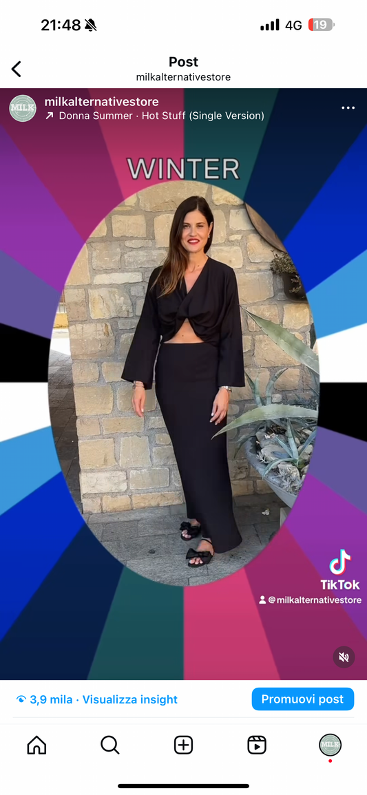 DIXIE COMPLETO BLUSA GONNA LUNGA NERO