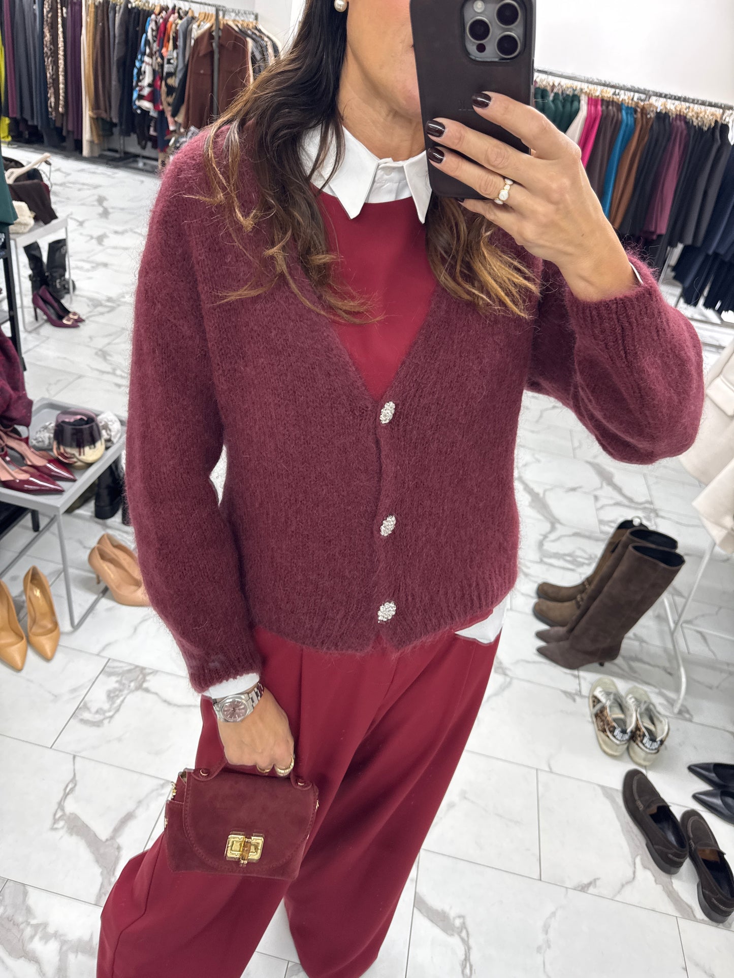 CARDIGAN MOHAIR BOTTONI GIOELLO