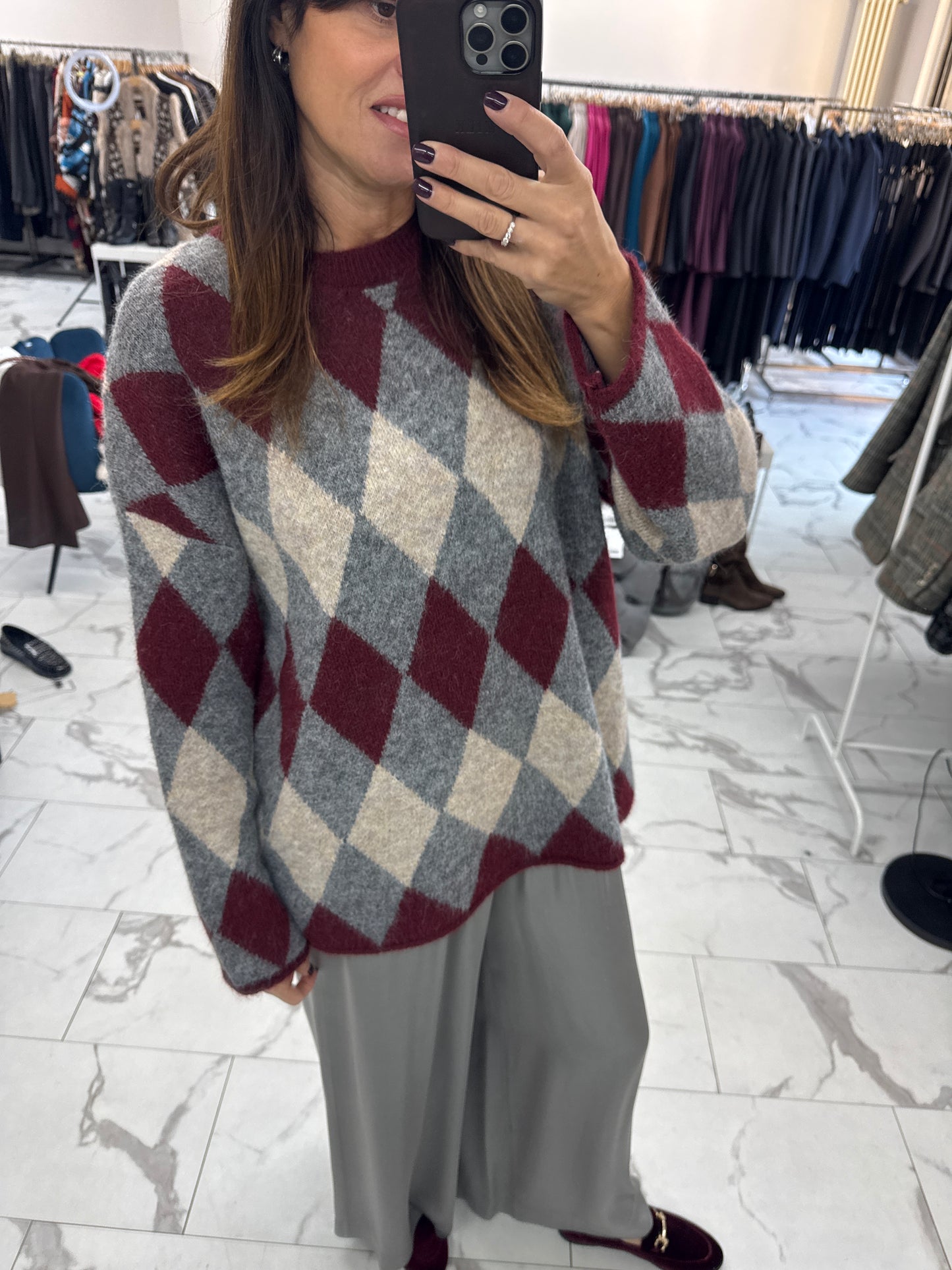 PANTALONE PALAZZO VISCOSA GRIGIO CHIARO