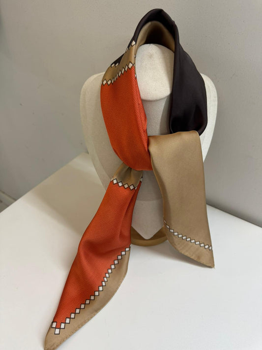 FOULARD ROMBO nero/magenta/marrone