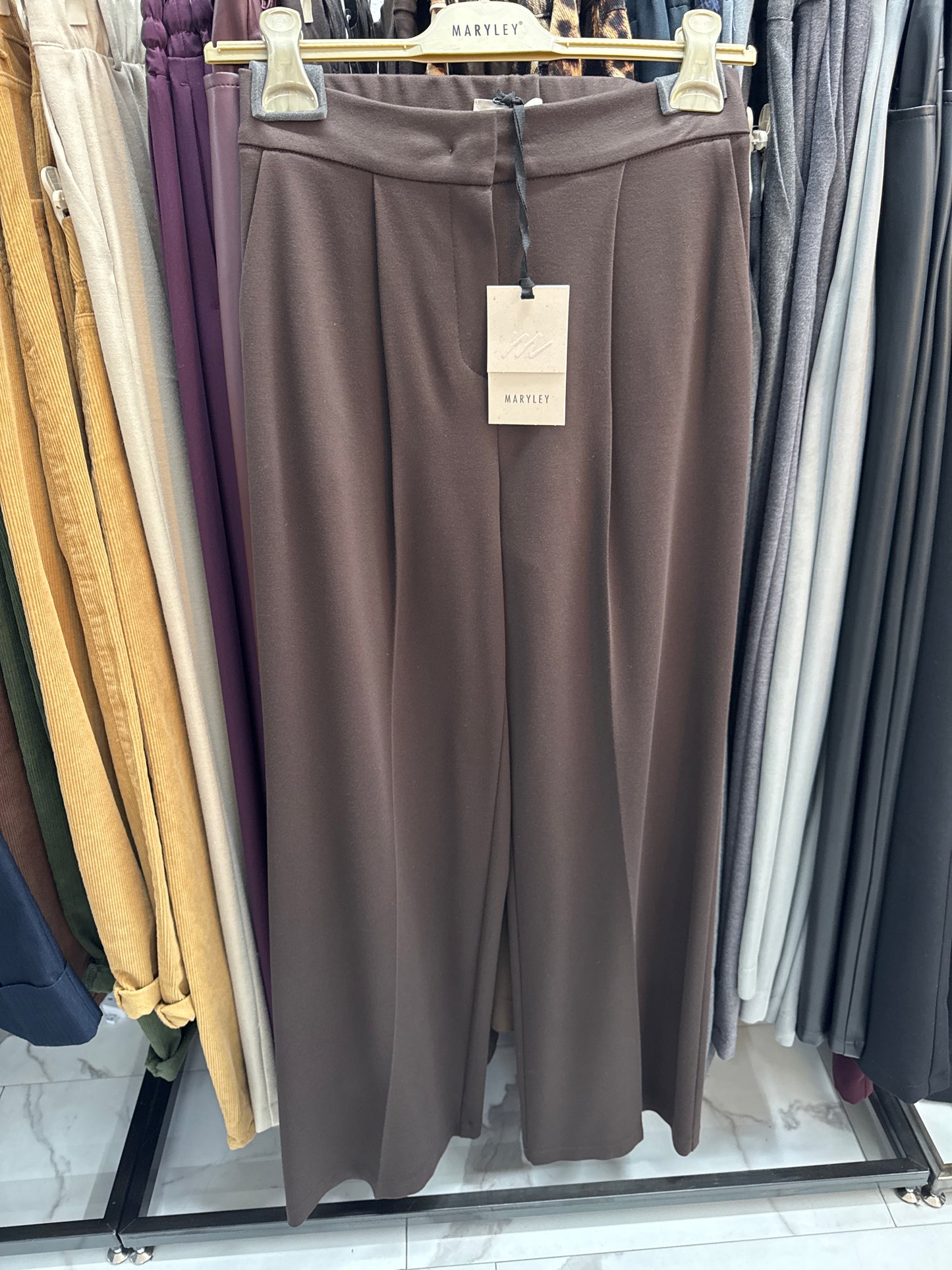 PANTALONE PALAZZO PUNTO MILANO CIOCCOLATO