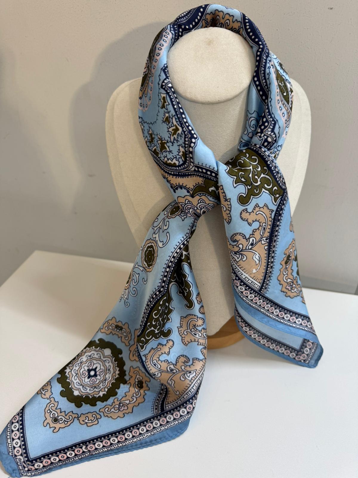 FOULARD STAMPA PAISLEY azzurro/blu