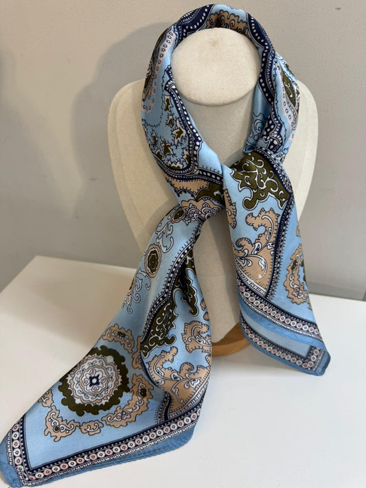 FOULARD STAMPA PAISLEY azzurro/blu