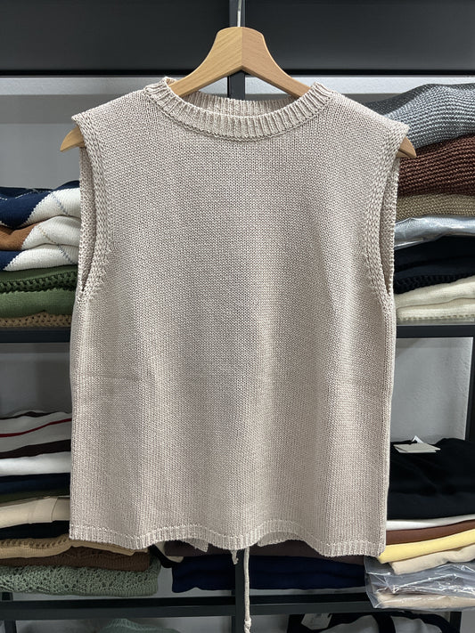 VICOLO GILET IN MAGLIA CHIUSURA FIOCCO POSTERIORE SABBIA TU
