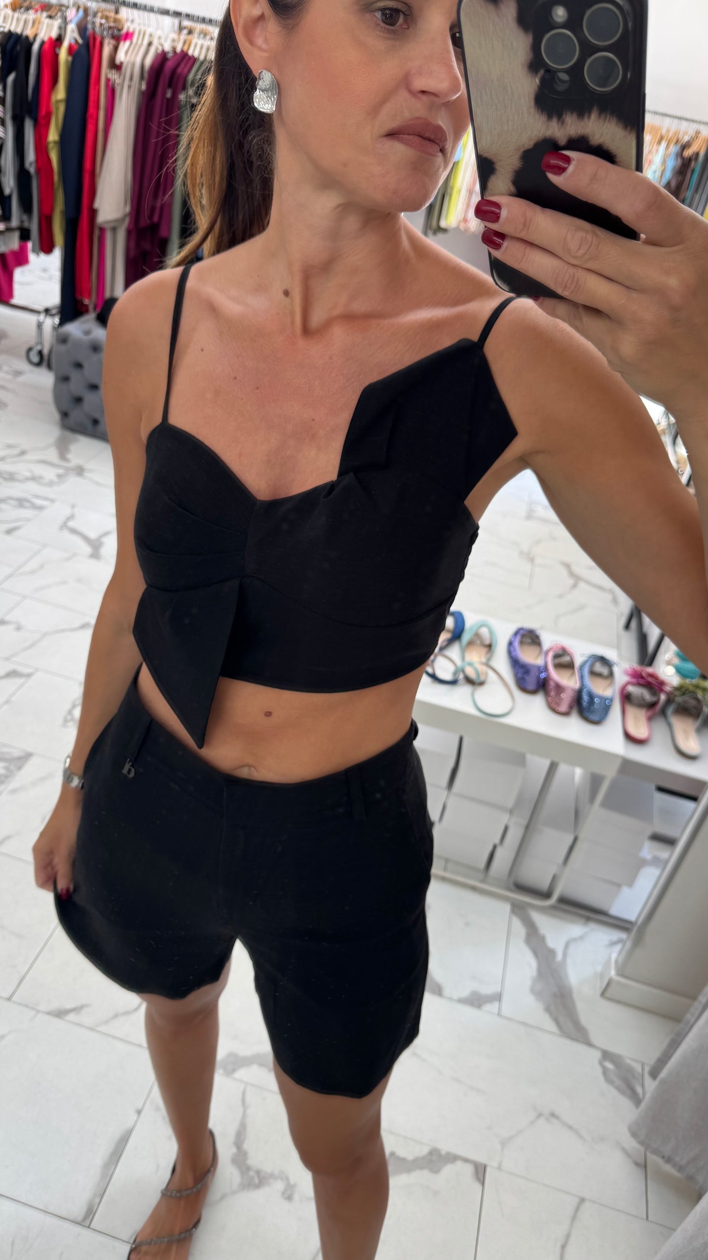 DIXIE COMPLETO BERMUDA E TOP FIOCCO NERO