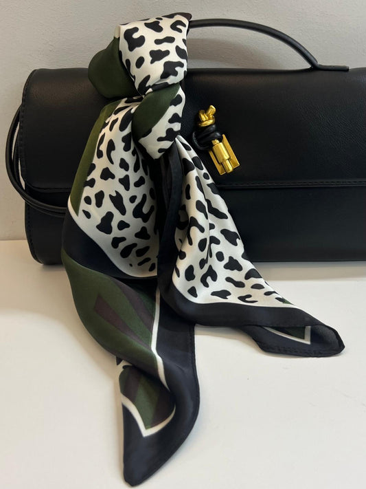 FOULARD VERDE NERO E MARRONE