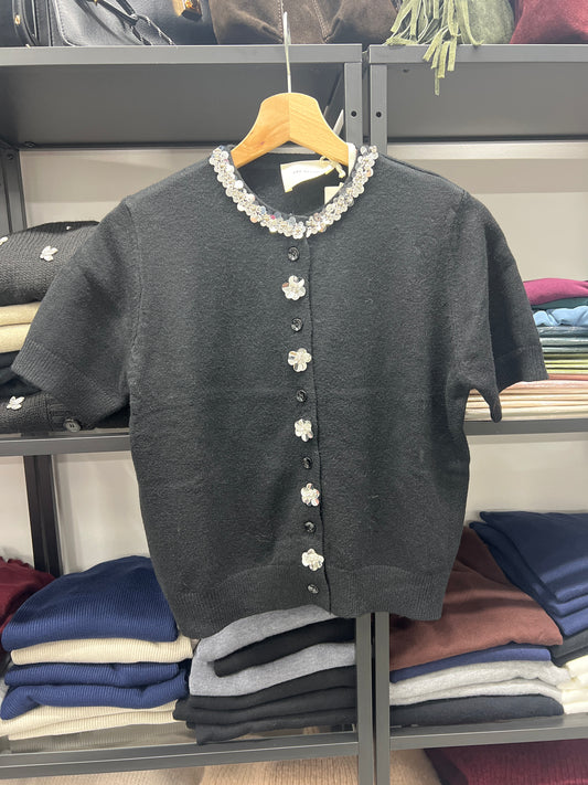 CARDIGAN MANICA CORTA FIORI