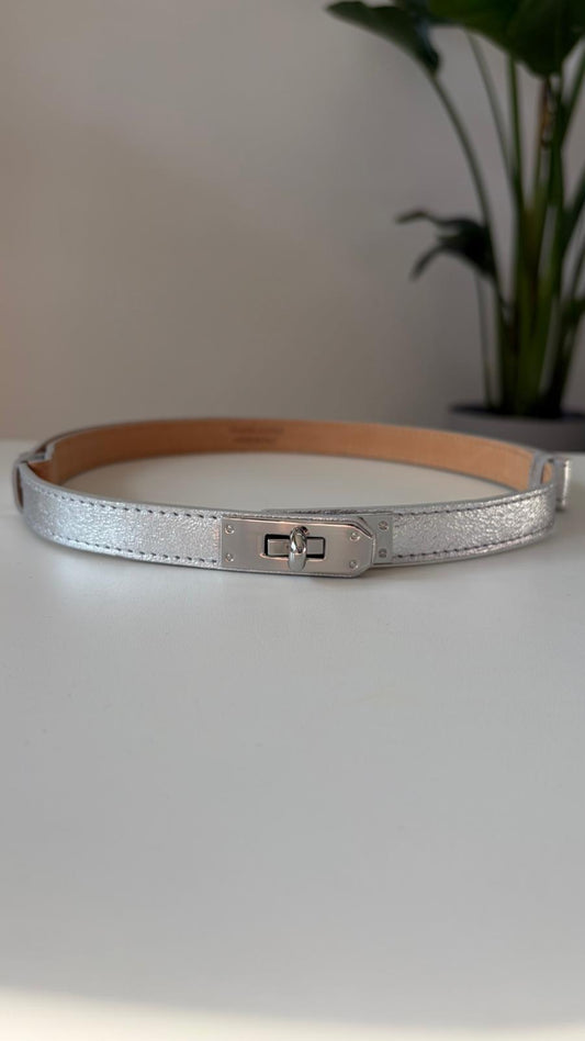 CINTURA PORTOFINO ARGENTO FIBBIA ARGENTO