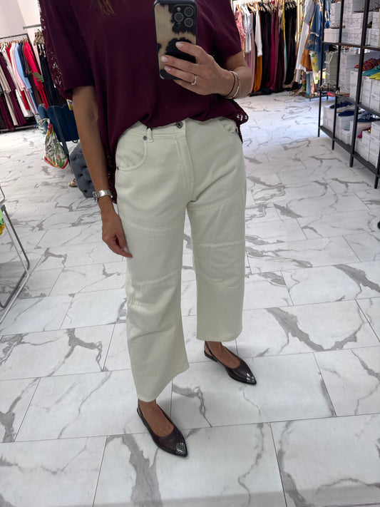 MARYLEY JEANS CUCITURE GINOCCHIO BURRO