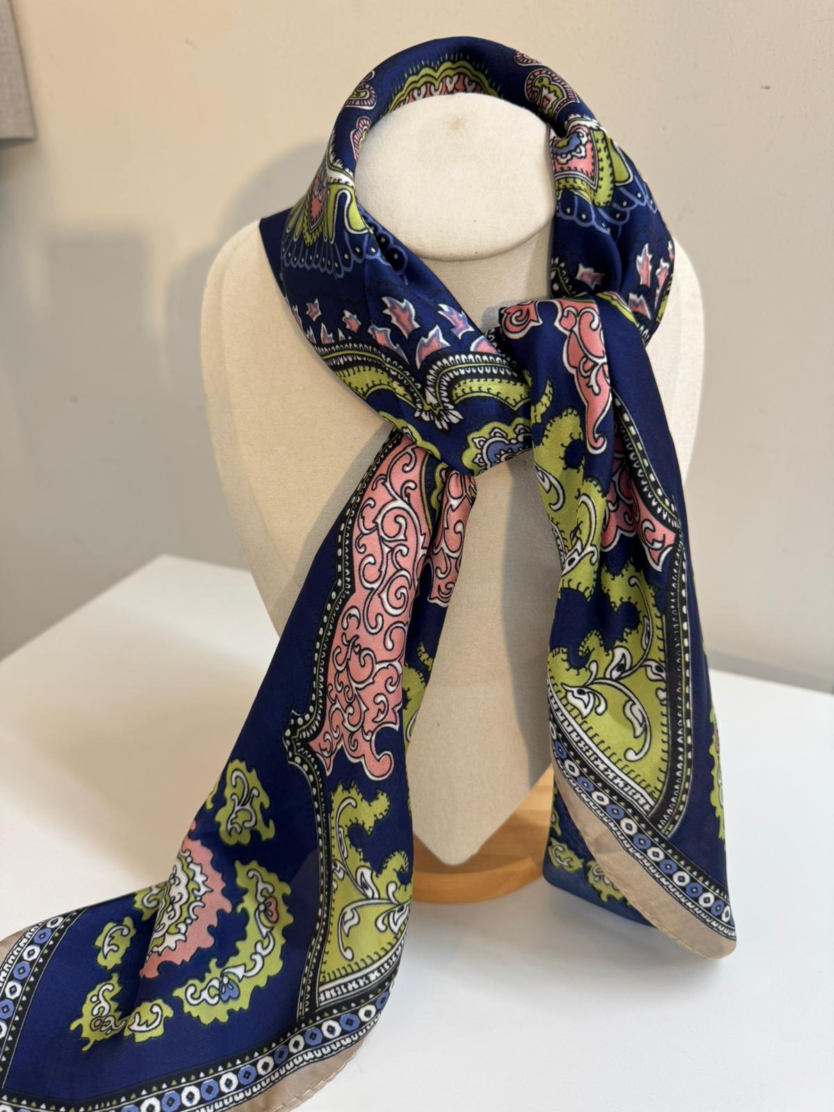 FOULARD STAMPA PAISLEY azzurro/blu