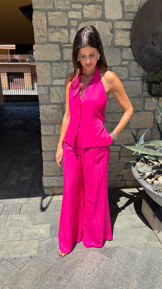 DIXIE COMPLETO GILET FIOCCO PANTALONE PALAZZO AZALEA